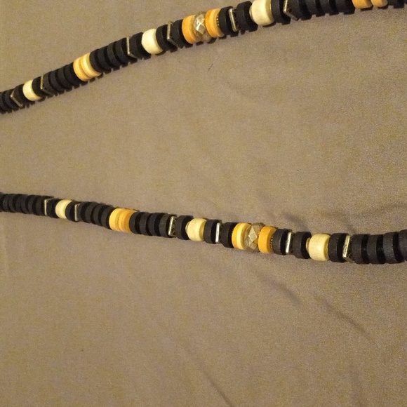 Chico's Adjustable Necklace with Black Wood Beads - Picture 4 of 5